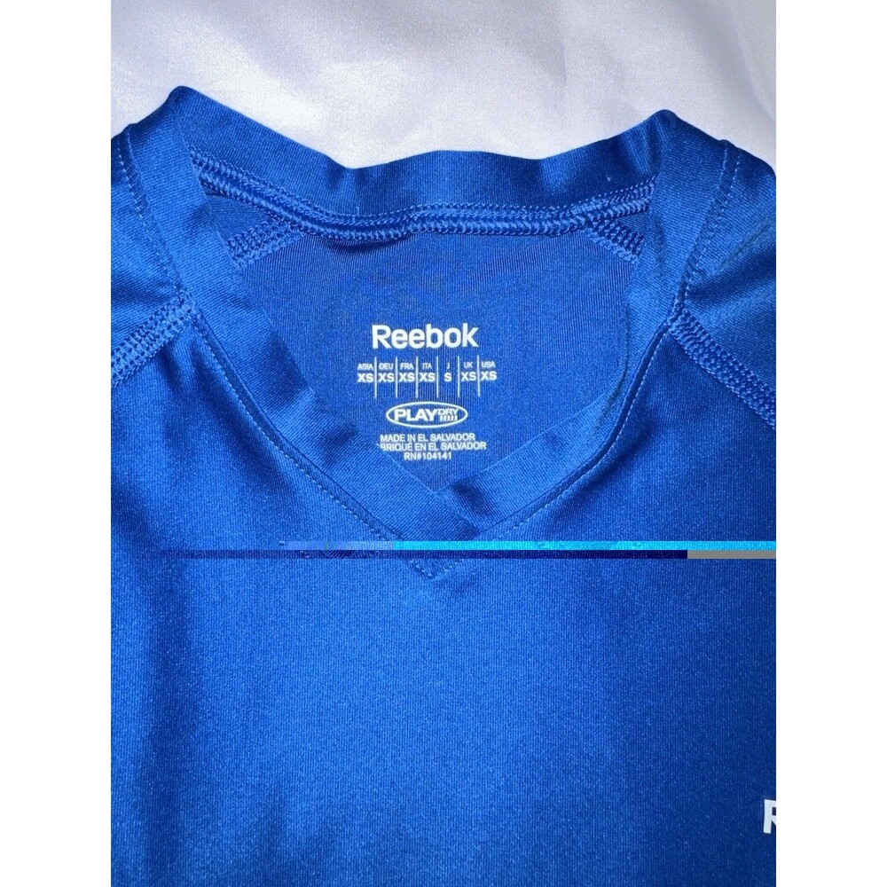 Reebok Women’s Large Shirt Blue Long Sleeve Comfort Stretch Athletic Top - Picture 2 of 7